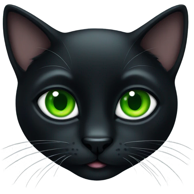 black cat with green eyes emoji
