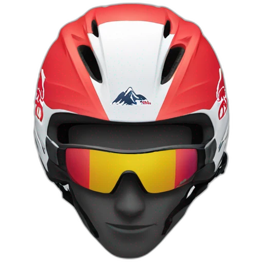 mountain biker red bull helmet head emoji