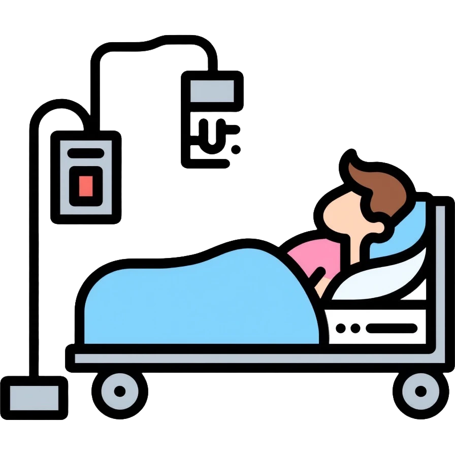 medical sleep lab with patient connected to sleep monitoring equipment for polysomnography emoji