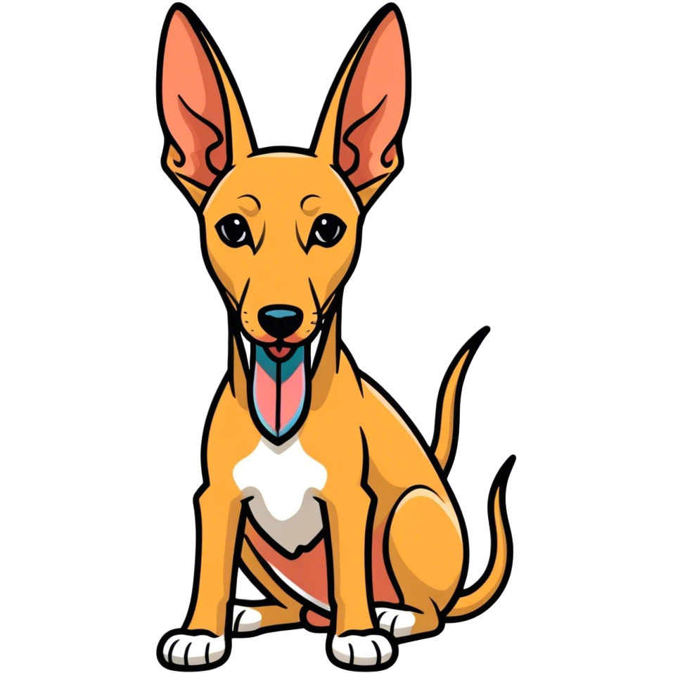 An Egyptian pharaoh hound with its tongue out emoji