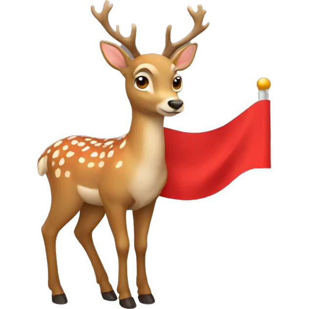 deer with red flag emoji