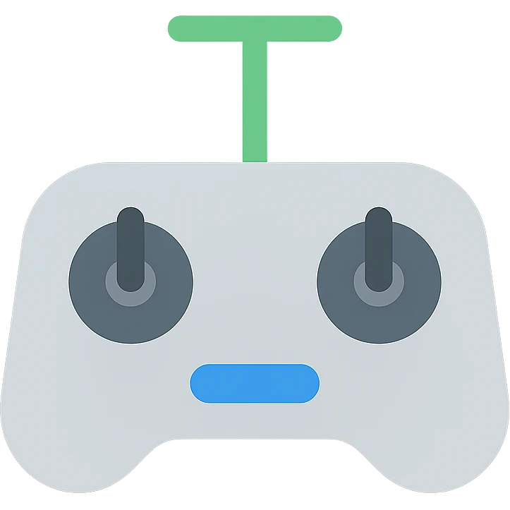sleek VTOL remote controller, colored icon, modern design emoji
