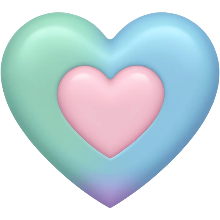 a heart with pastel blue pastel pink pastel purple and pastel green all in one heart emoji