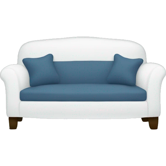 A comfy couch silhouette in Slate Blue, with a white throw blanket using #6A5ACD emoji