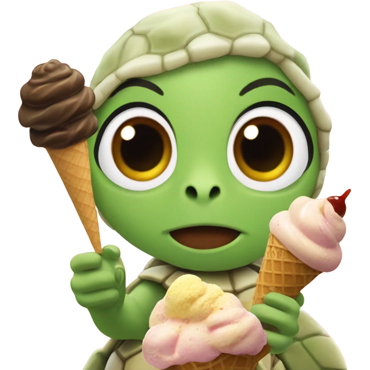 Turtle witch ice cream Watch tv emoji