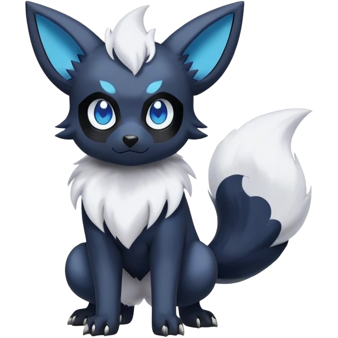Cool Cute Kawaii Absol-Zorua-Umbreon-Pokemon-fakemon-hybrid-animal Full Body  emoji