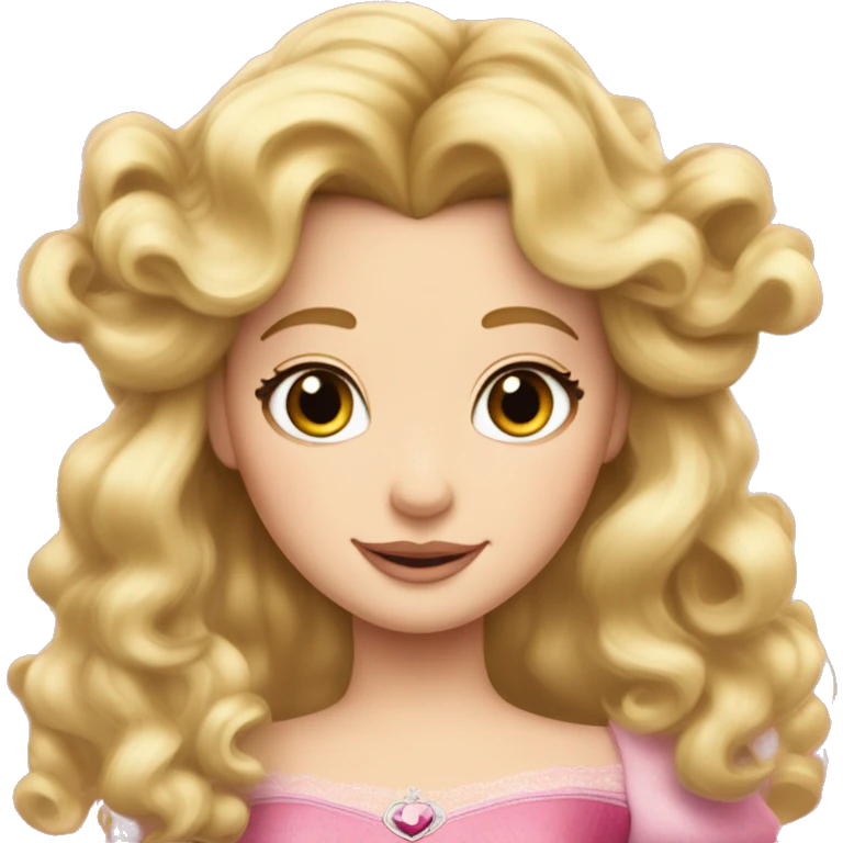 Princess Aurora blonde ringlets and bangs  emoji