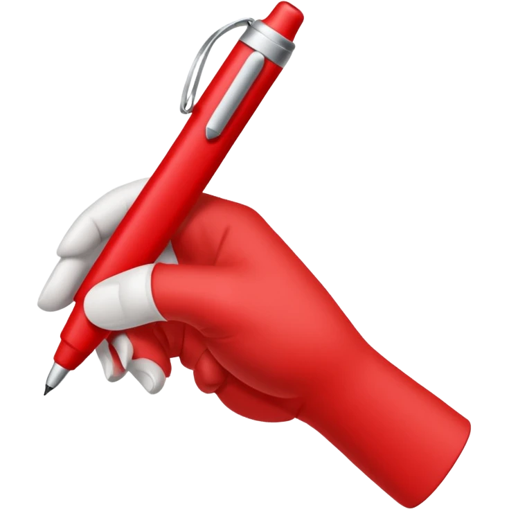 рука готовая к письму держит красную ручку emoji
