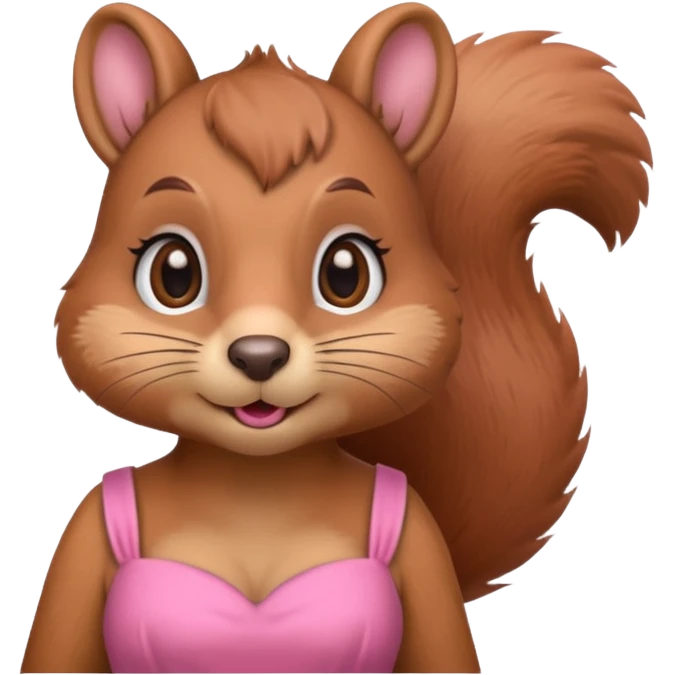 Squirrel with makeup and a pink dress on emoji