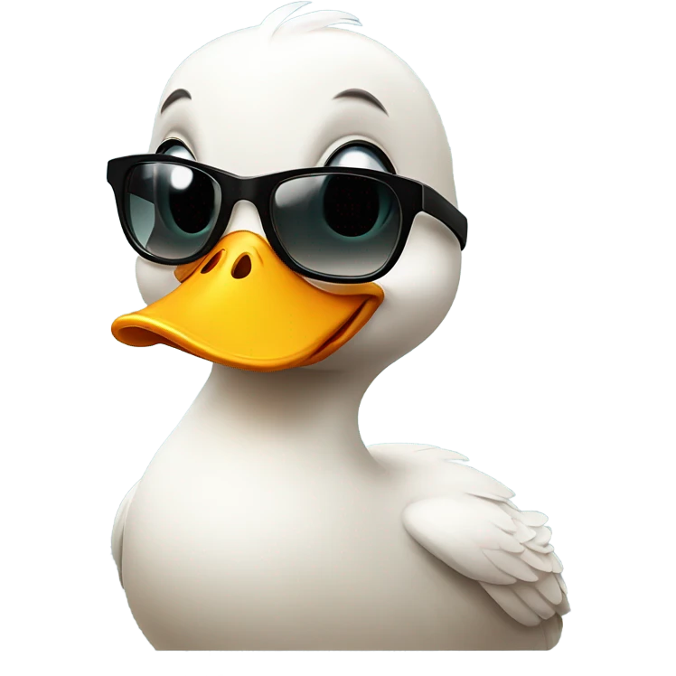 Cute Duck with sunglasses emoji