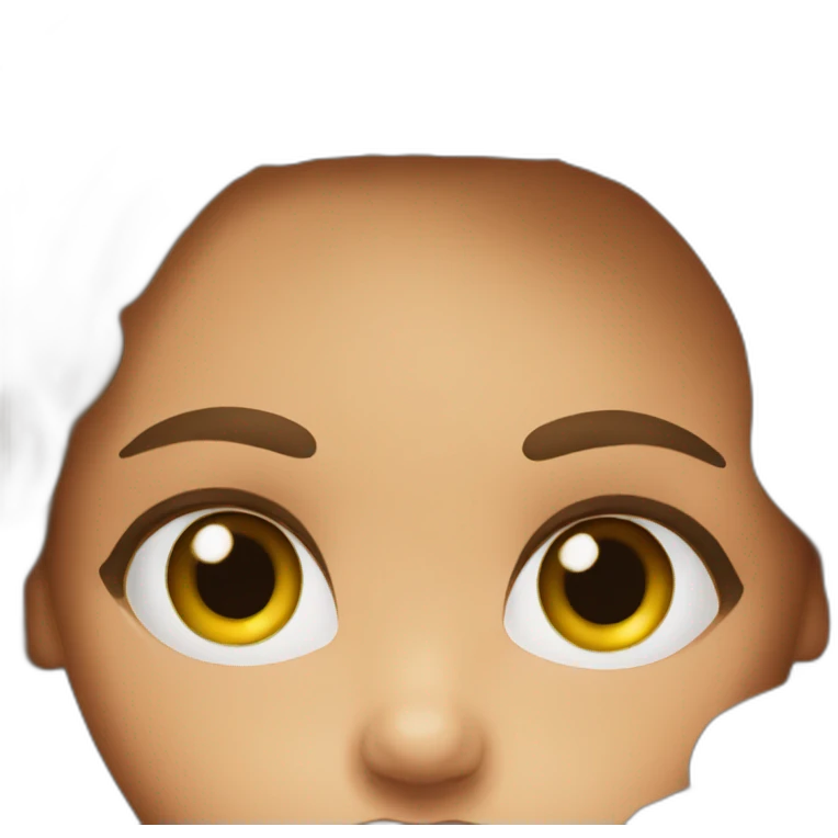 small lips big eyes brunette tanned girl emoji