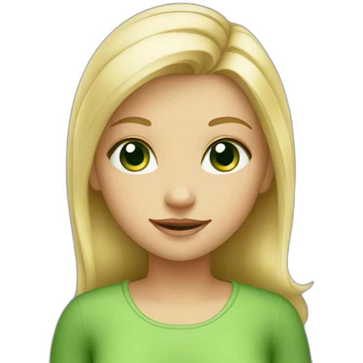 cute green eyed blonde girl emoji