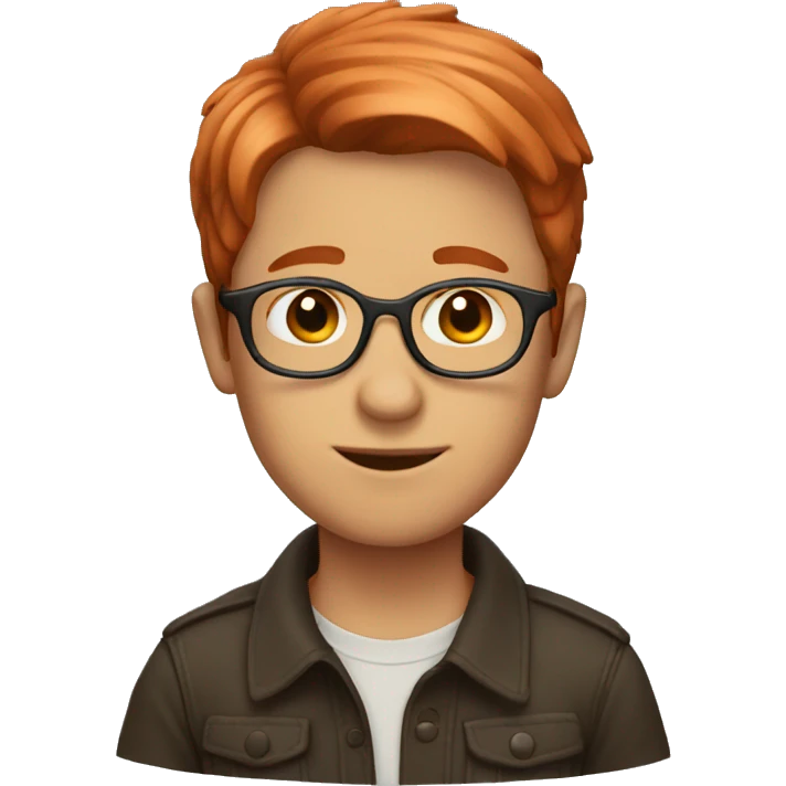 boy with copper hair and glasses emoji