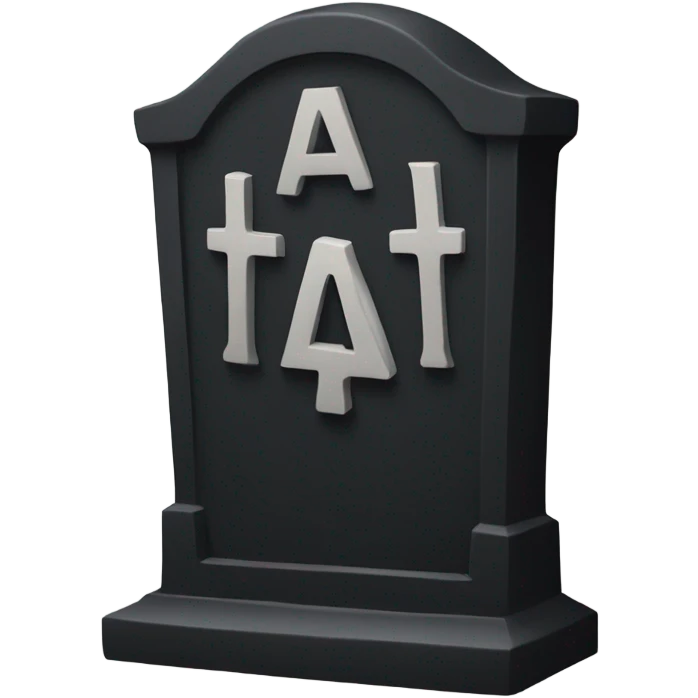 a black grave with the letters RIP emoji