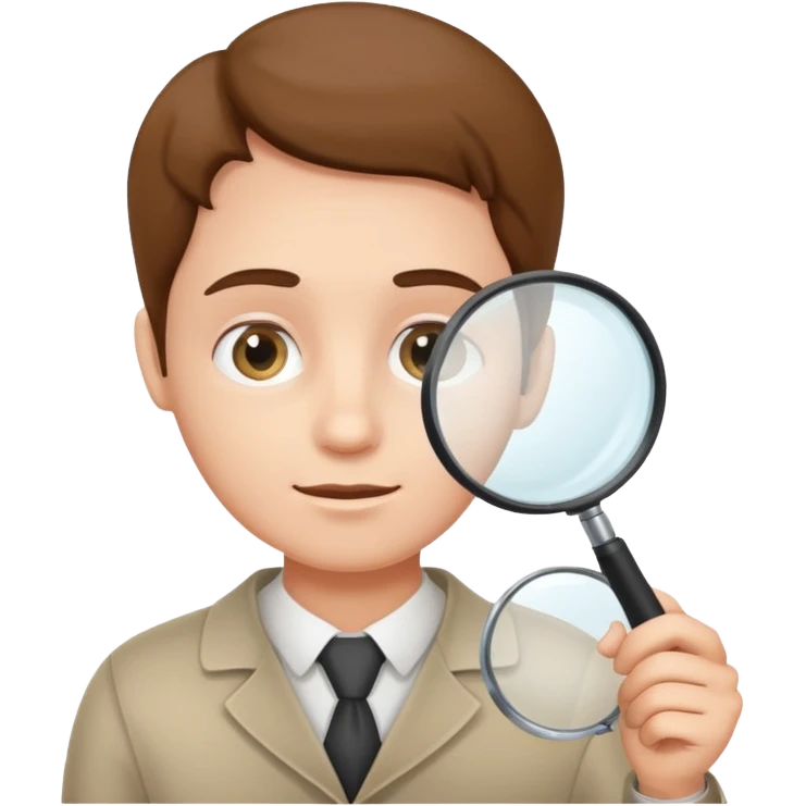 content expert person with a magnifying glass and document emoji