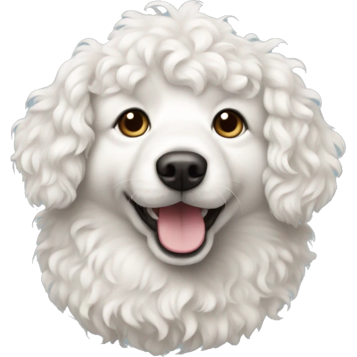 White curly dog emoji