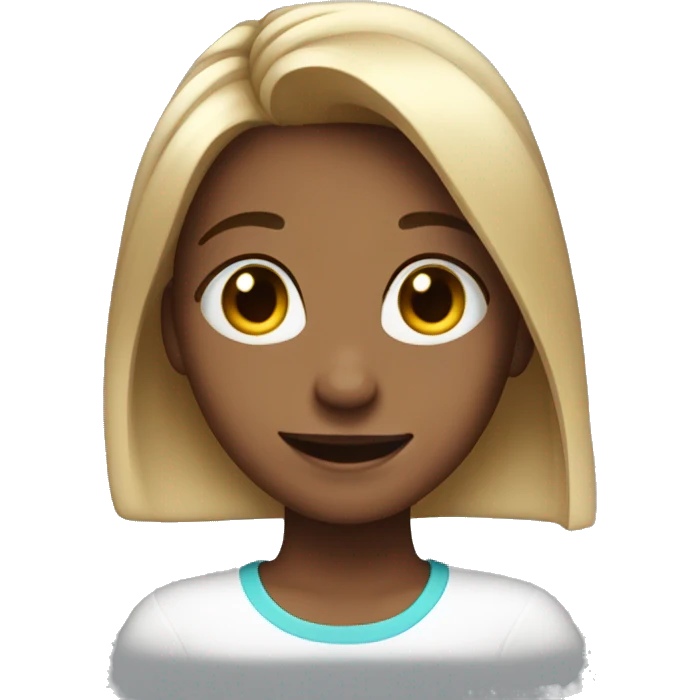 Girl saying hi with highlights in her hair emoji