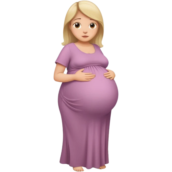 very heavily pregnant overdue woman with very  very big and large belly  emoji