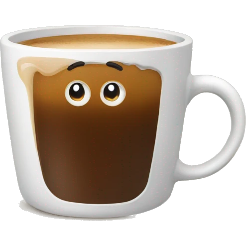 cup of espresso with sad face  emoji