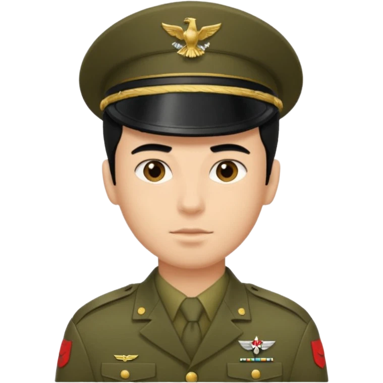 male soldier black hair style emoji