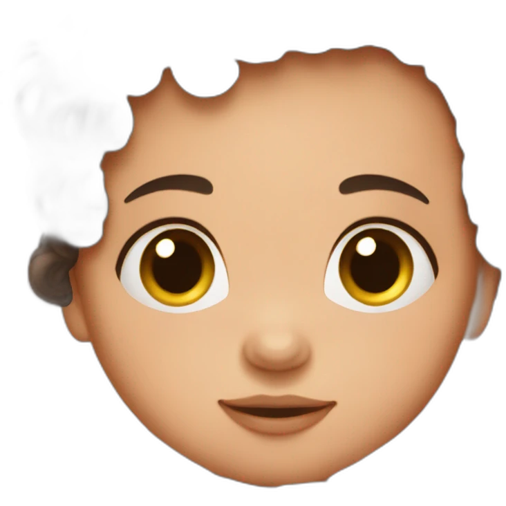 New born baby with dark brown hair emoji