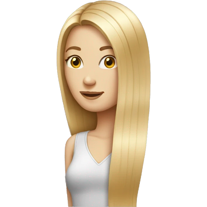 tall thin long straight fair hair woman emoji