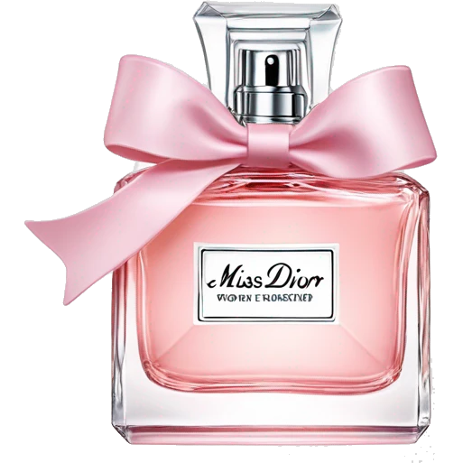 Light pink Miss Dior perfume with bow emoji