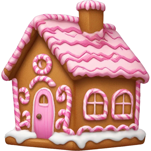 Pink girly gingerbread house emoji