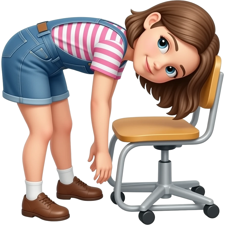 girl bent over chair emoji