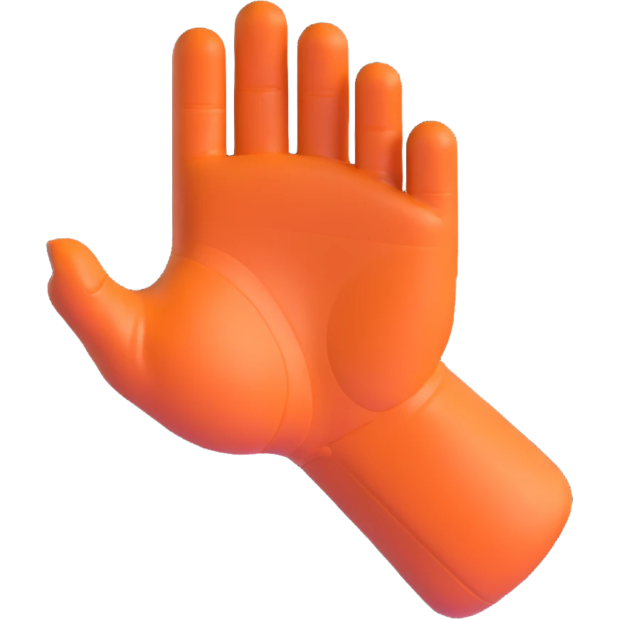 muscular strong hand floating on white background emoji