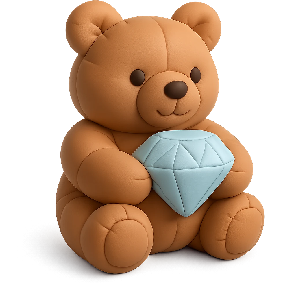 cute animal holding a diamond emoji