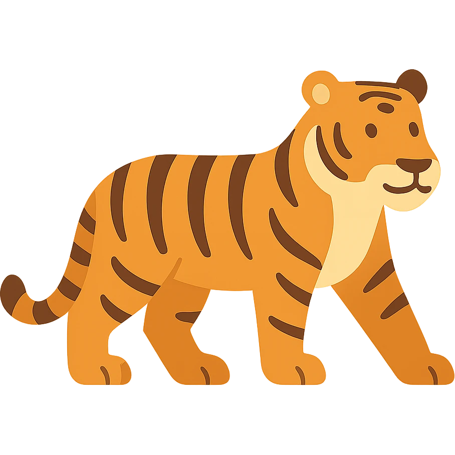 Flat design style tiger emoji