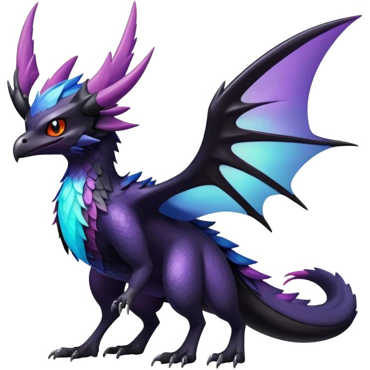 Shiny Dark Nargacuga-Noibat-Noivern-Hybrid (Full body) emoji