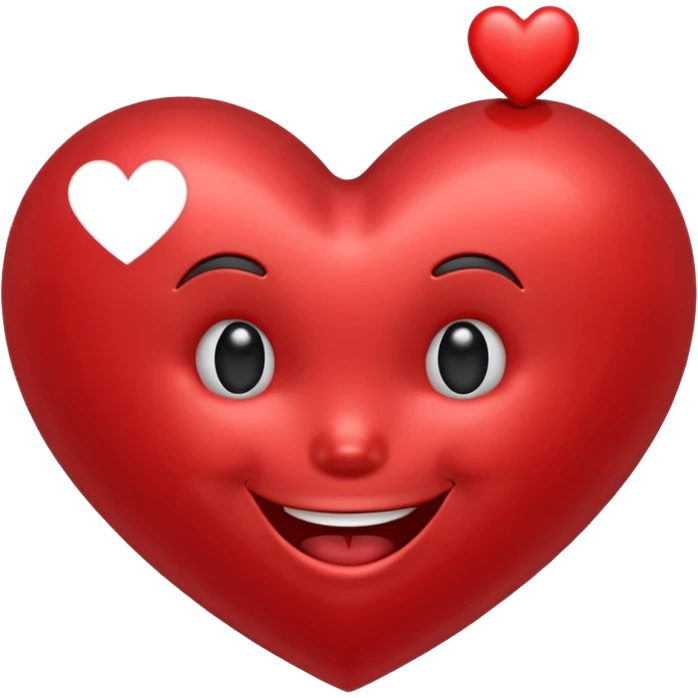 smiling face with a heart popping out, heart is metallic emoji