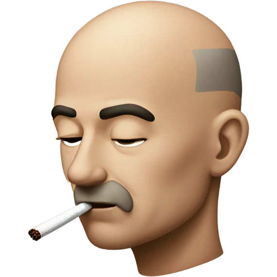 Bald guy smoking emoji