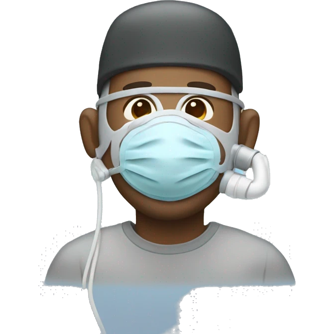 Guy with cpap mask on emoji