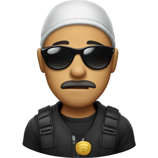 A robber that has a dog face and has black sunglasses  emoji