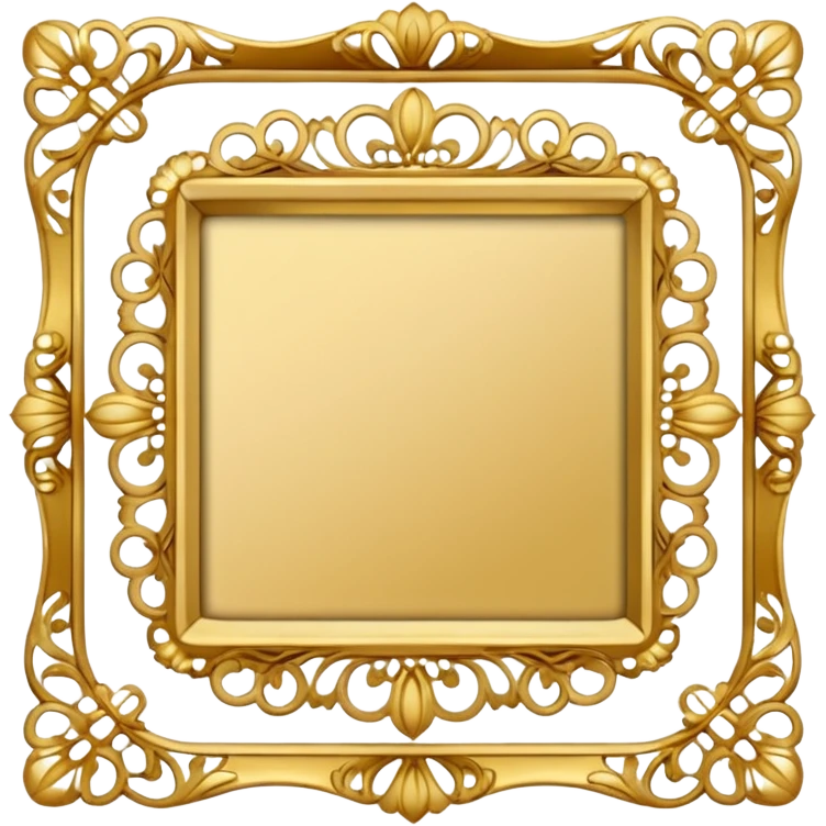 gold lace vintage square frame  emoji