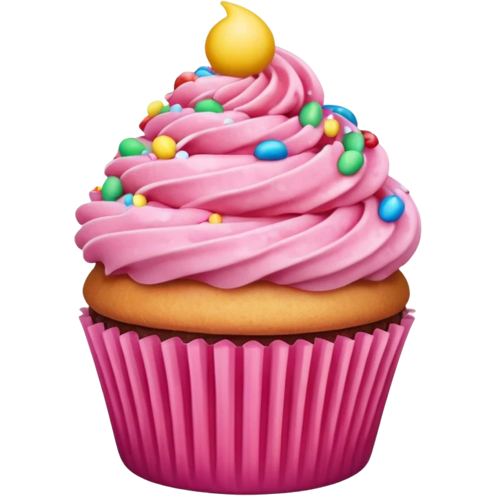 Cupcake with pink icing emoji