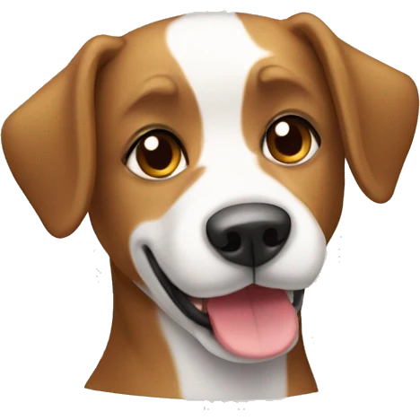 Perro cafe con blanco  emoji