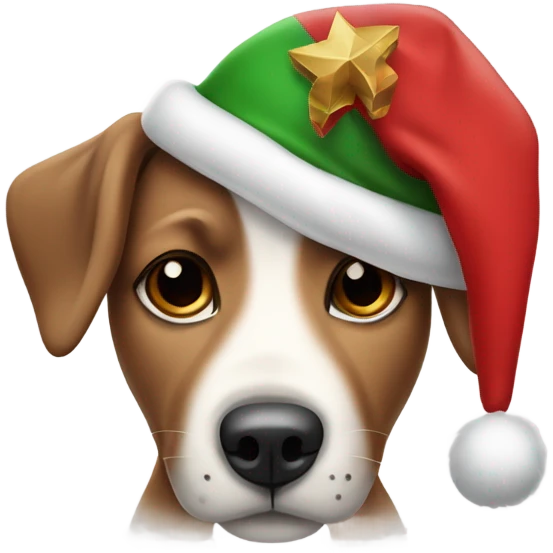 Hond met kerst muts  emoji