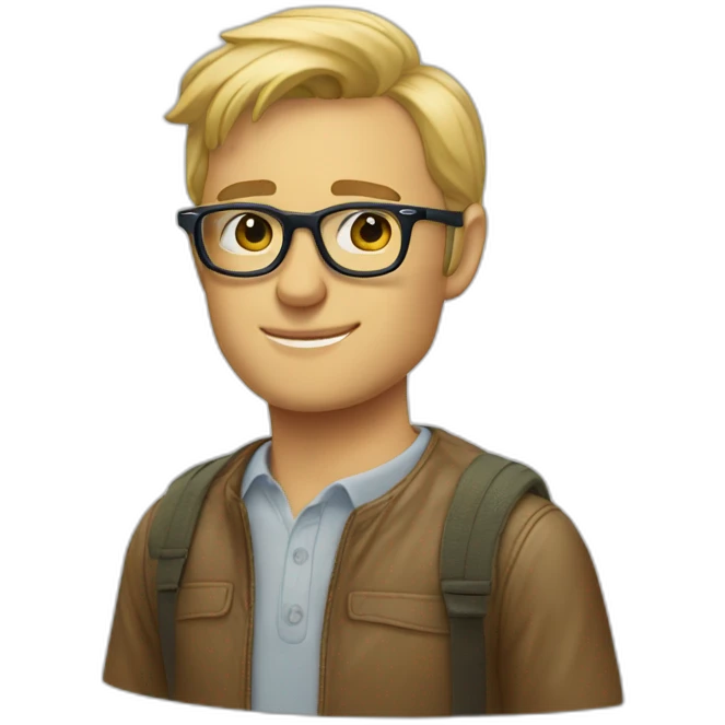 blond man confident persol glasses emoji