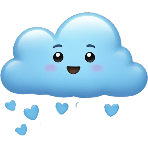 Cloud raining hearts emoji