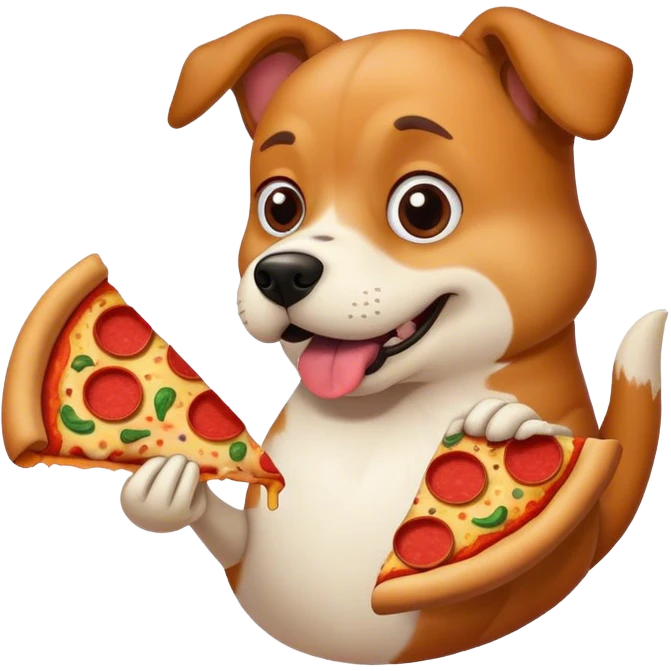 dog eating pizza emoji