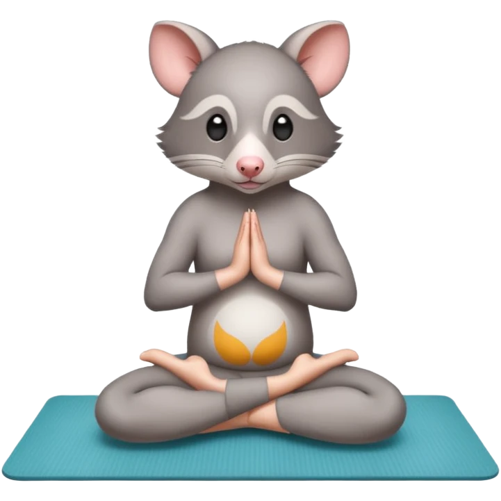 Possum doing yoga on yoga mat  emoji