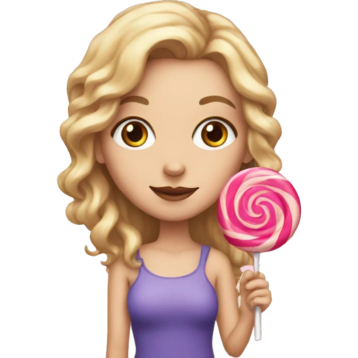 white girl with lollipop emoji