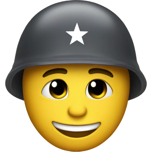 saluting smily face with a soldier helmet emoji