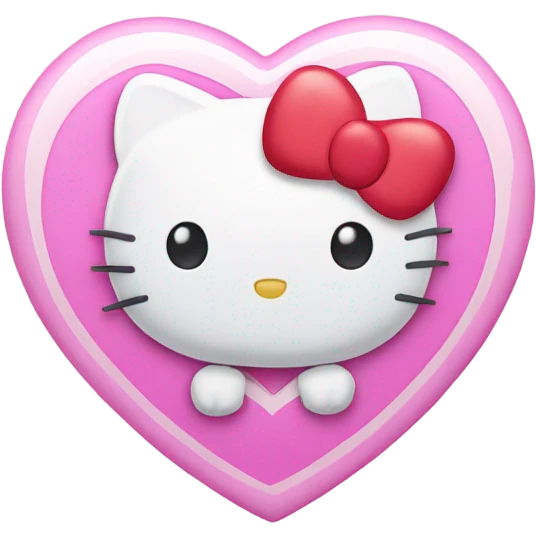 Hello kitty with heart sticking out  emoji
