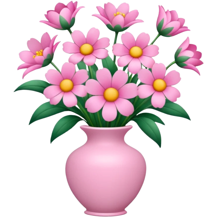 vase of pink flowers emoji