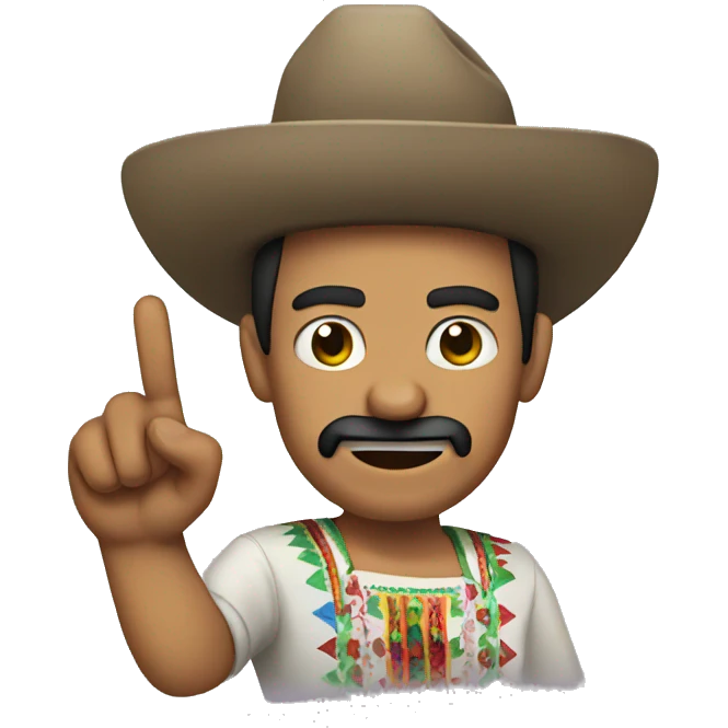 Mexican man gives finger guns emoji